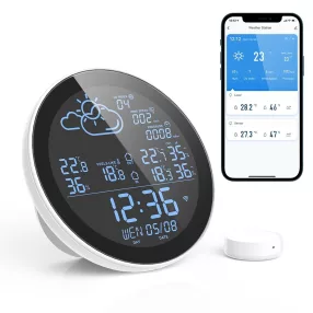   RSH SWS-001 - Smarte Wetterstation. Temperatur, Luftfeuchtigkeitsanzeige, Wettervorhersage, UV-Index, Windgeschwindigkeit.