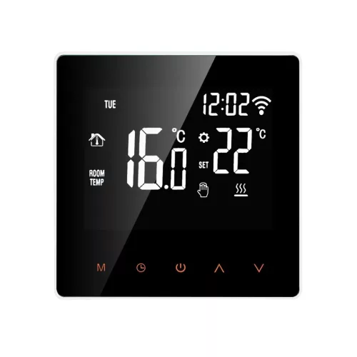 RSH® TM020 - Intelligenter WLAN-Thermostat. Geeignet für Gasboiler oder Elektro- und Wasserzirkulations-Fußbodenheizungen - 3A Belastbarkeit, App-Steuerung