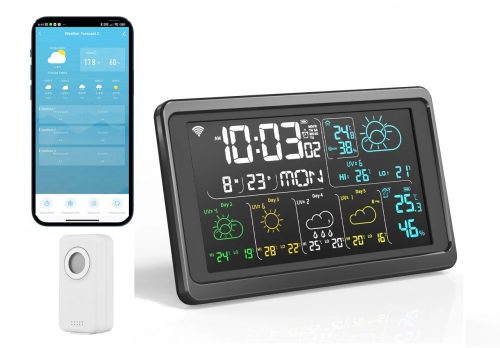 RSH® Weather01 WiFi – Intelligente Wetterstation. Temperatur, Luftfeuchtigkeit, 5-Tage-Wettervorhersage, UV-Index