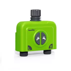   RainPoint® HTV245FRF – 2-Zonen-Gartenbewässerungsventil zur Montage am Wasserhahn – 250 m Reichweite, Durchflussmessung