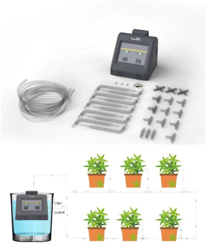 RainPoint® IK10PW Wi-Fi, Indoor, automatisches Bewässerungssystem ohne Wasserhahn – Kann auf einem Balkon oder drinnen, in einer Wohnung installiert werden – Smart (App-Steuerung), Timing, 4x AA-Batte