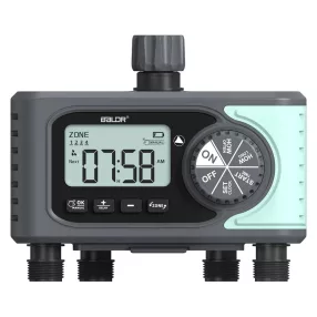   RainPoint® ITV405 – 4-Zonen-Wasserhahn-Bewässerungsventil für den Garten – 4 individuell steuerbare Ausgänge, 1 Woche, 3 pro Tag Bewässerungszyklus-Einstellzeit