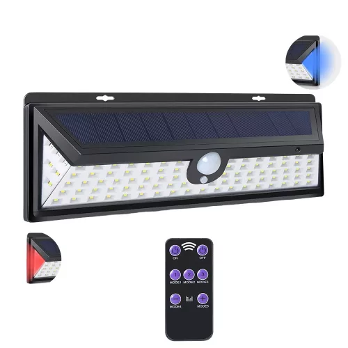SYHLED FT020 – Solar-Außenleuchte mit 1200 Lumen Helligkeit – Bewegungsmelder, Fernbedienung, 5000K, Schutzart IP64 wasserdicht