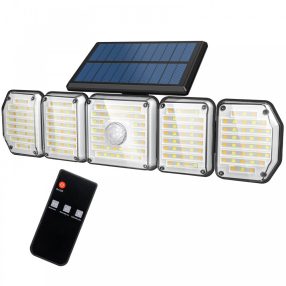   Somoreal SM-OLT2 - Outdoor-Solarleuchte mit 5 Leuchtfeldern mit Bewegungssensor, IP65 wasserdicht, 3 Farbtemperaturen
