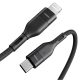 Veger CL01 - 3A USB Type-C - Apple Lightning Kabel - 120 cm, 3A Ladung, Kevlar (Perlenstoff) Hülle - schwarz