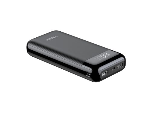 Veger L21 - Powerbank mit 20000 mAh Kapazität - LED-Ladeanzeige, 4 Ladeanschlüsse - Schwarz