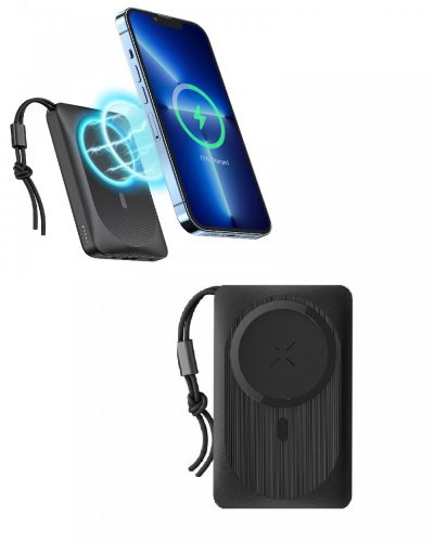 Veger MagOn - Magnetic Wireless Power Bank - 10000mAh, lädt 3 Geräte gleichzeitig auf, kompakte Größe und geringes Gewicht - Schwarz