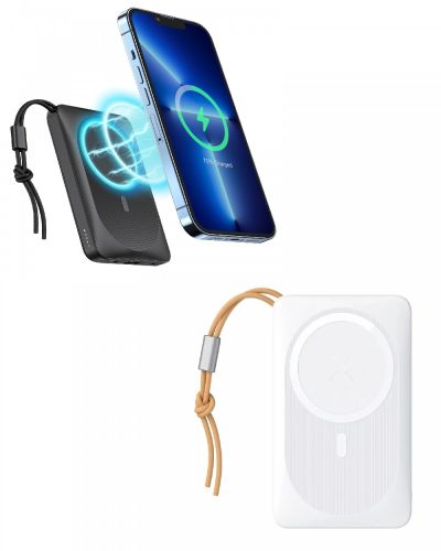 Veger MagOn - Magnetic Wireless Power Bank - 10000mAh, lädt 3 Geräte gleichzeitig auf, kompakte Größe und geringes Gewicht - weiß