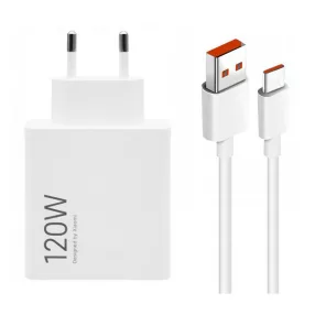   Xiaomi 120W Hypercharge Combo – 120Watt Netzteil (Type-A) + 1 Meter langes 120-Watt-Kabel – Weiß