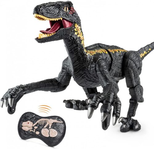 Dinosaurier-Spielzeug mit Fernbedienung - Licht- und Soundeffekte, Demo-Modus, 30cm Länge, lange Spielzeit - schwarz